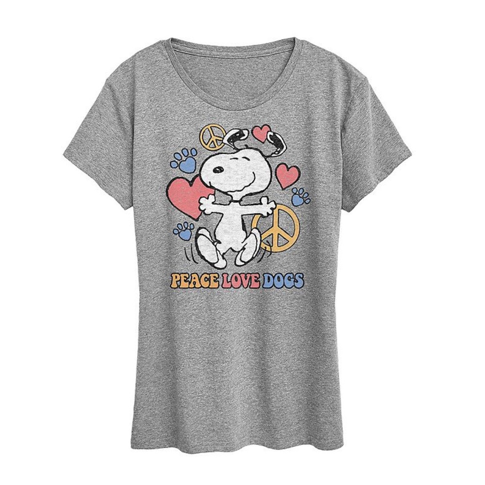 New Snoopy Graphic T-Shirt Peace Love Dogs
